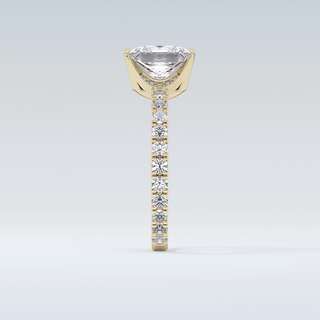 2.58 CT Pave Engagement Ring Featuring Princess Moissanite