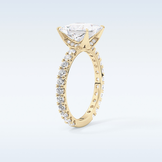 2.58 CT Pave Engagement Ring Featuring Princess Moissanite