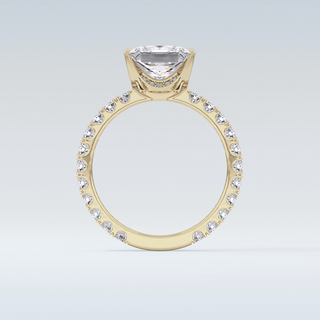 2.58 CT Pave Engagement Ring Featuring Princess Moissanite