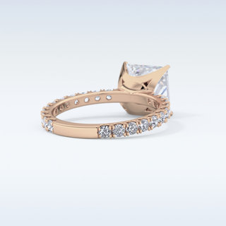 2.58 CT Pave Engagement Ring Featuring Princess Moissanite