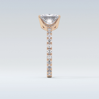 2.58 CT Pave Engagement Ring Featuring Princess Moissanite
