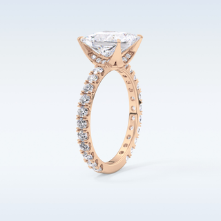 2.58 CT Pave Engagement Ring Featuring Princess Moissanite