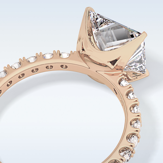 2.58 CT Pave Engagement Ring Featuring Princess Moissanite