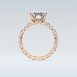2.58 CT Pave Engagement Ring Featuring Princess Moissanite