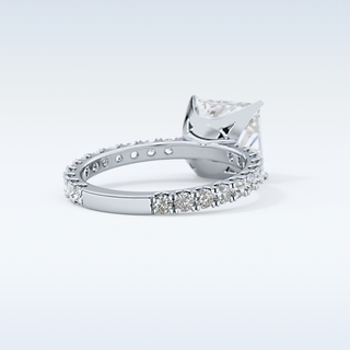 2.58 CT Pave Engagement Ring Featuring Princess Moissanite