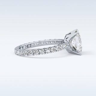 2.58 CT Pave Engagement Ring Featuring Princess Moissanite