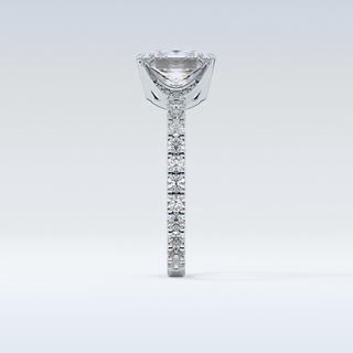 2.58 CT Pave Engagement Ring Featuring Princess Moissanite