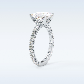 2.58 CT Pave Engagement Ring Featuring Princess Moissanite