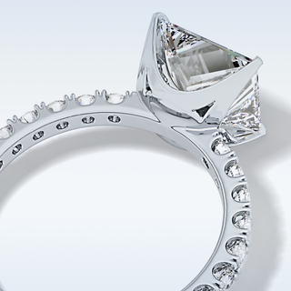 2.58 CT Pave Engagement Ring Featuring Princess Moissanite