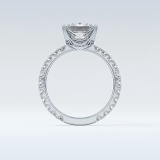 2.58 CT Pave Engagement Ring Featuring Princess Moissanite