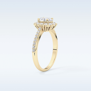 Elegant 0.66 CT Halo & Pave Engagement Ring Featuring Oval Moissanite