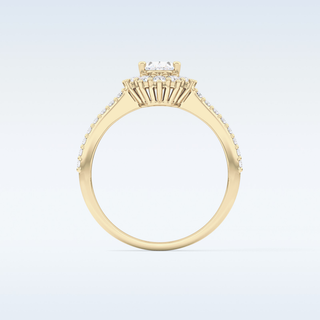 Elegant 0.66 CT Halo & Pave Engagement Ring Featuring Oval Moissanite