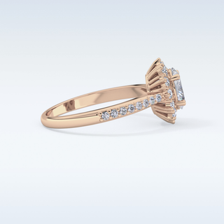 Elegant 0.66 CT Halo & Pave Engagement Ring Featuring Oval Moissanite