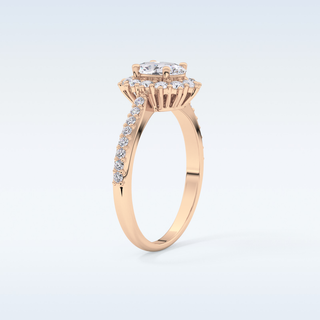 Elegant 0.66 CT Halo & Pave Engagement Ring Featuring Oval Moissanite