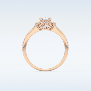 Elegant 0.66 CT Halo & Pave Engagement Ring Featuring Oval Moissanite