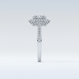 Elegant 0.66 CT Halo & Pave Engagement Ring Featuring Oval Moissanite
