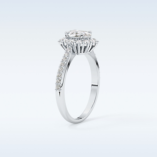 Elegant 0.66 CT Halo & Pave Engagement Ring Featuring Oval Moissanite