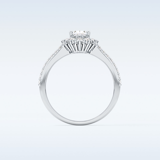 Elegant 0.66 CT Halo & Pave Engagement Ring Featuring Oval Moissanite