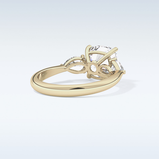 Elegant 3.19 CT Three Stones Engagement Ring Featuring Cushion Moissanite