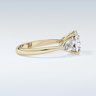 Elegant 3.19 CT Three Stones Engagement Ring Featuring Cushion Moissanite