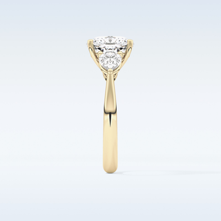 Elegant 3.19 CT Three Stones Engagement Ring Featuring Cushion Moissanite