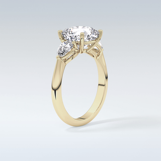 Elegant 3.19 CT Three Stones Engagement Ring Featuring Cushion Moissanite