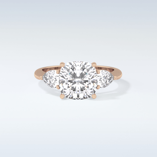 Elegant 3.19 CT Three Stones Engagement Ring Featuring Cushion Moissanite
