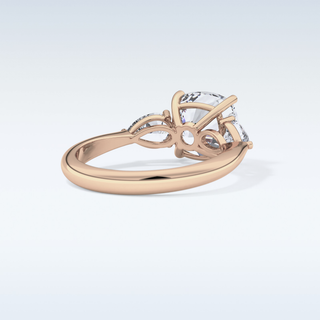 Elegant 3.19 CT Three Stones Engagement Ring Featuring Cushion Moissanite