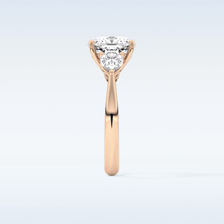 Elegant 3.19 CT Three Stones Engagement Ring Featuring Cushion Moissanite