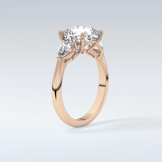 Elegant 3.19 CT Three Stones Engagement Ring Featuring Cushion Moissanite