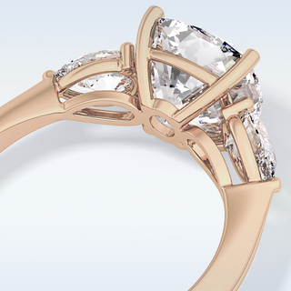 Elegant 3.19 CT Three Stones Engagement Ring Featuring Cushion Moissanite