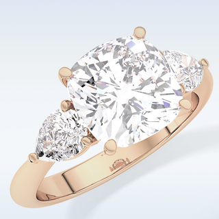 Elegant 3.19 CT Three Stones Engagement Ring Featuring Cushion Moissanite