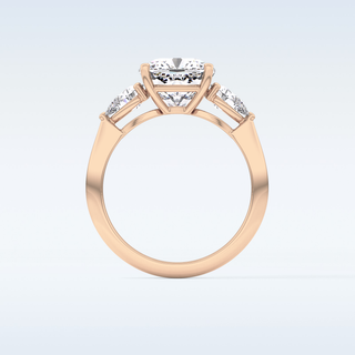 Elegant 3.19 CT Three Stones Engagement Ring Featuring Cushion Moissanite