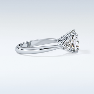 Elegant 3.19 CT Three Stones Engagement Ring Featuring Cushion Moissanite