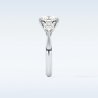 Elegant 3.19 CT Three Stones Engagement Ring Featuring Cushion Moissanite