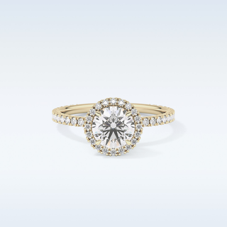 Elegant 0.72 CT Halo & Pave Engagement Ring Featuring Round Moissanite