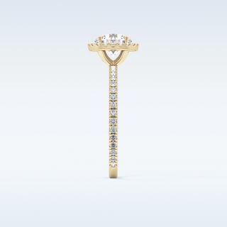 Elegant 0.72 CT Halo & Pave Engagement Ring Featuring Round Moissanite
