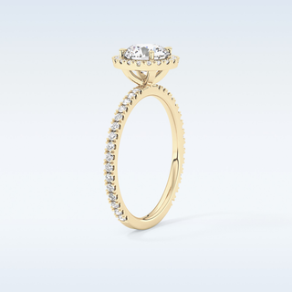 Elegant 0.72 CT Halo & Pave Engagement Ring Featuring Round Moissanite