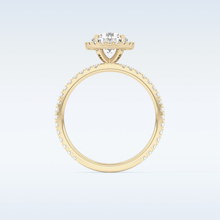 Elegant 0.72 CT Halo & Pave Engagement Ring Featuring Round Moissanite