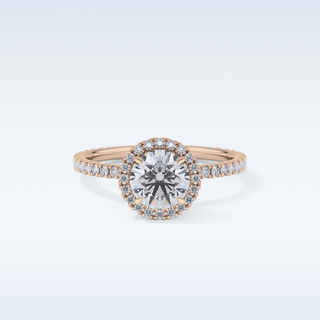Elegant 0.72 CT Halo & Pave Engagement Ring Featuring Round Moissanite