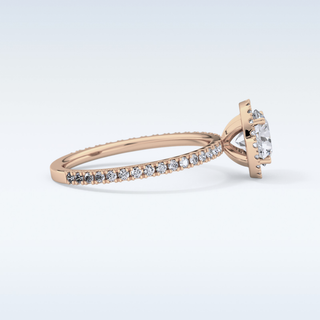 Elegant 0.72 CT Halo & Pave Engagement Ring Featuring Round Moissanite