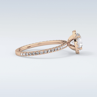 Elegant 0.72 CT Halo & Pave Engagement Ring Featuring Round Moissanite