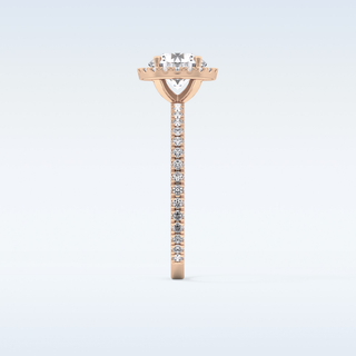 Elegant 0.72 CT Halo & Pave Engagement Ring Featuring Round Moissanite