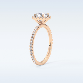 Elegant 0.72 CT Halo & Pave Engagement Ring Featuring Round Moissanite