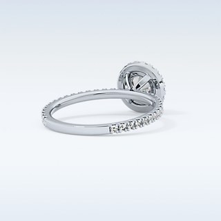 Elegant 0.72 CT Halo & Pave Engagement Ring Featuring Round Moissanite