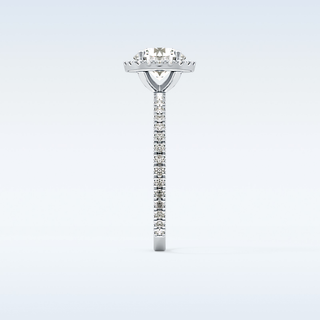 Elegant 0.72 CT Halo & Pave Engagement Ring Featuring Round Moissanite