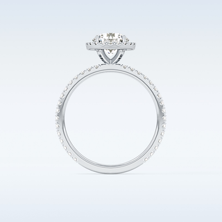 Elegant 0.72 CT Halo & Pave Engagement Ring Featuring Round Moissanite