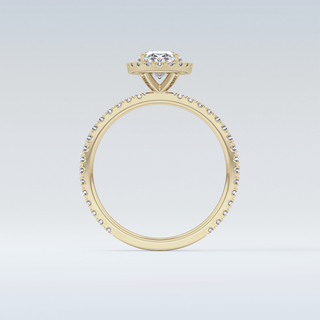 Elegant 0.91 CT Halo & Pave Engagement Ring Featuring Oval Moissanite