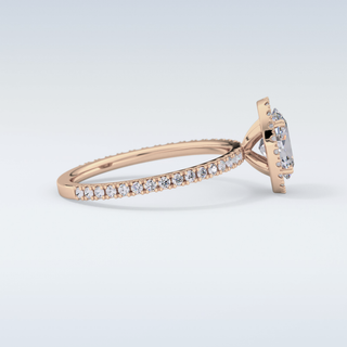Elegant 0.91 CT Halo & Pave Engagement Ring Featuring Oval Moissanite