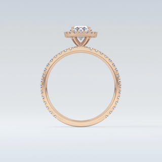 Elegant 0.91 CT Halo & Pave Engagement Ring Featuring Oval Moissanite